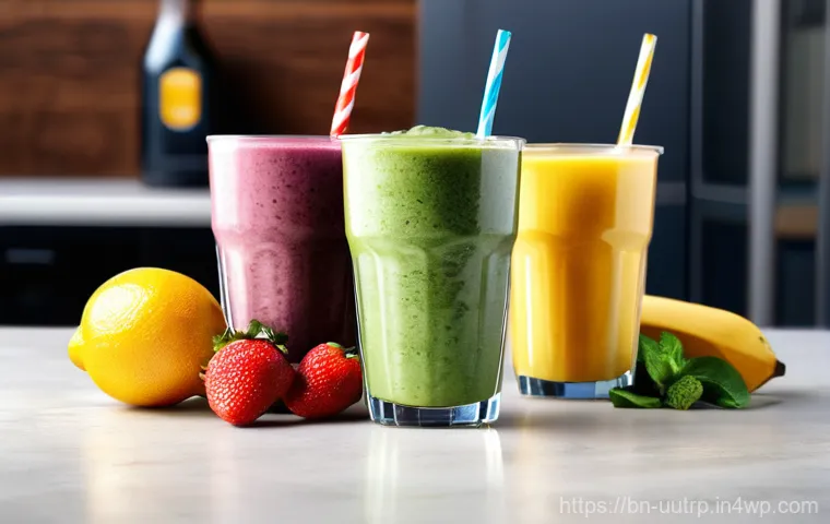 맞춤형 영양 요구에 기반한 스무디 레시피 - Here are three detailed image generation prompts in English, keeping all your instructions and safet...