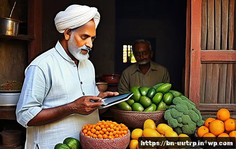 맞춤형 영양 요구의 중요성에 대한 연구 - A vibrant and detailed illustration of a traditional Bengali kitchen scene showing a middle-aged Ben...