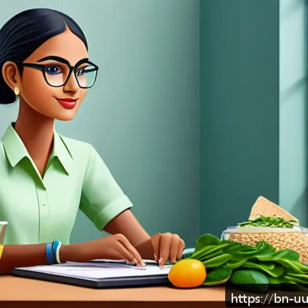 맞춤형 영양 요구와 건강한 라이프스타일의 관계 - A detailed and vibrant illustration of a Bengali office worker sitting at a desk with a computer, su...